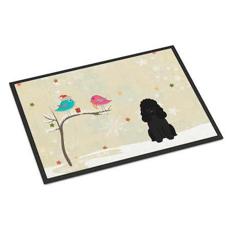 Carolines Treasures Christmas Presents Between Friends Poodle Black Indoor or Outdoor Mat, 24 x 0.25 x 36 in. BB2543JMAT